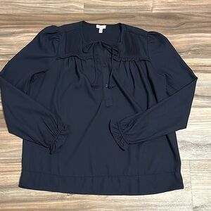 Joie Top Limited Edition Ladies Elastic Cuff Peasant Navy Blue Women’s Size XS